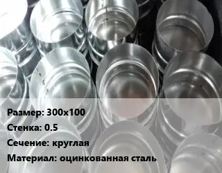 Заглушка воздуховода 300х100х0.5 круглая оцинкованная сталь